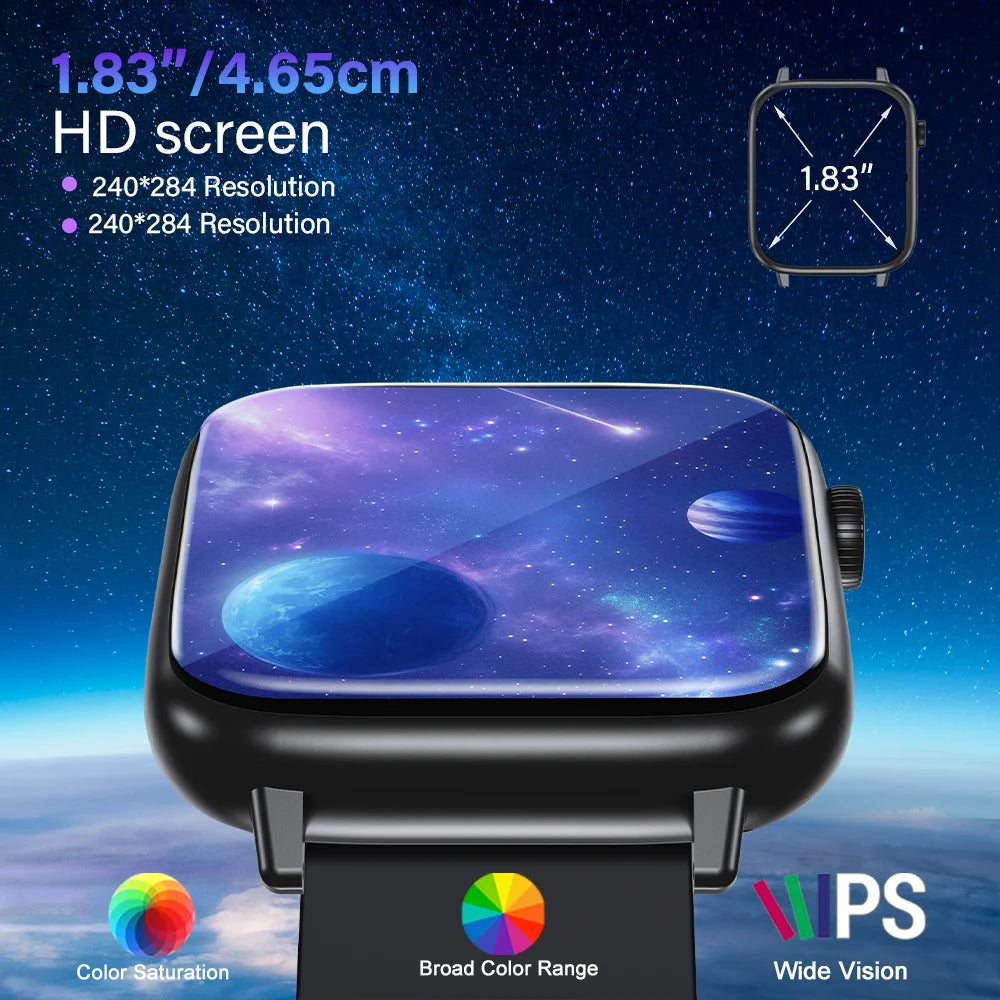 LAXASFIT New Smart Watch Bluetooth Call 24/7 Heart Rate Monitor/IP68 Waterproof 100+ Sport Mode Smartwatch for Men Women