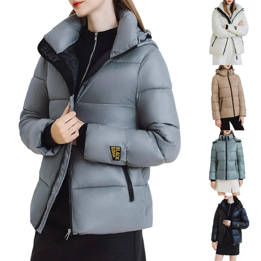 Winter Women Warm Cotton Down Coats Jacket Fashion/Lightweight Puffer Coats Female Korean Slim Fit Hooded Jackets Parkas