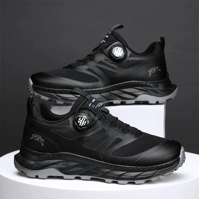 Spring Summer Thin Automatic Buckle Trail Running Shoes Casual/Function Hiking Breathable Outdoor Sports Trendy Footwear