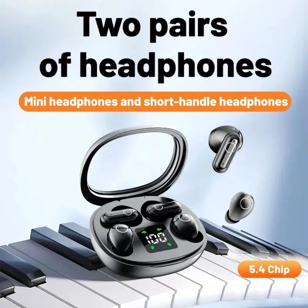 New Dual Wireless Bluetooth Earphones, HiFi Sound Low Latency/Noise Reduction Earbuds for iPhone Android