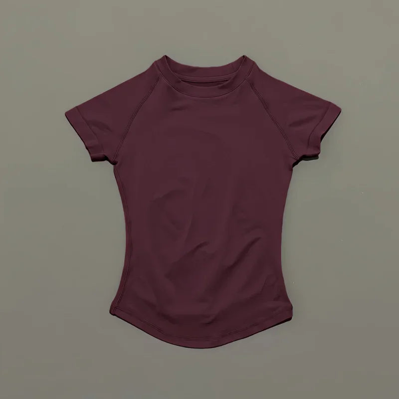 Women Sports T-Shirt Round Neck Short Sleeve Breathable Stretchy Tops/Gym Fitness Yoga Running Workout Casual Athletic Shirts