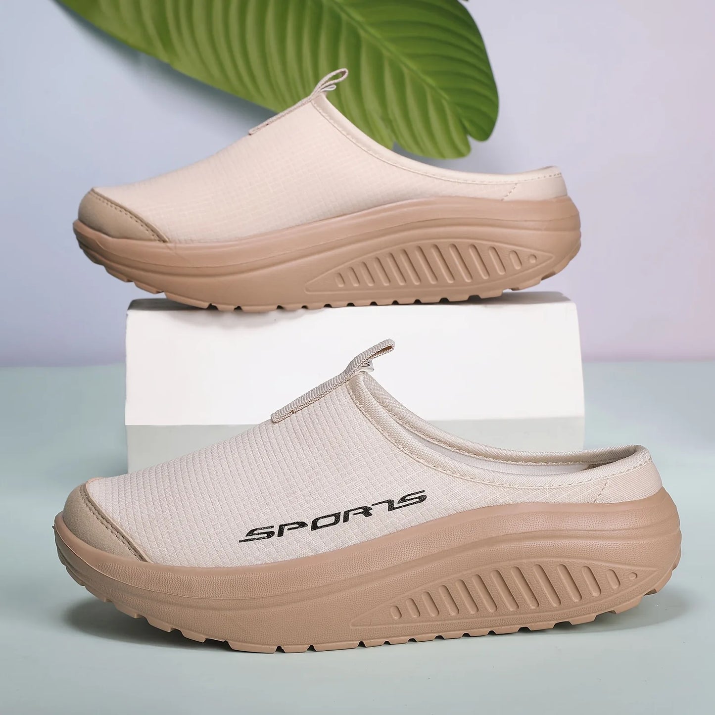 Summer women's one foot sports shoes breathable/thin mesh lazy shoes toe cap half drag sandals women's style