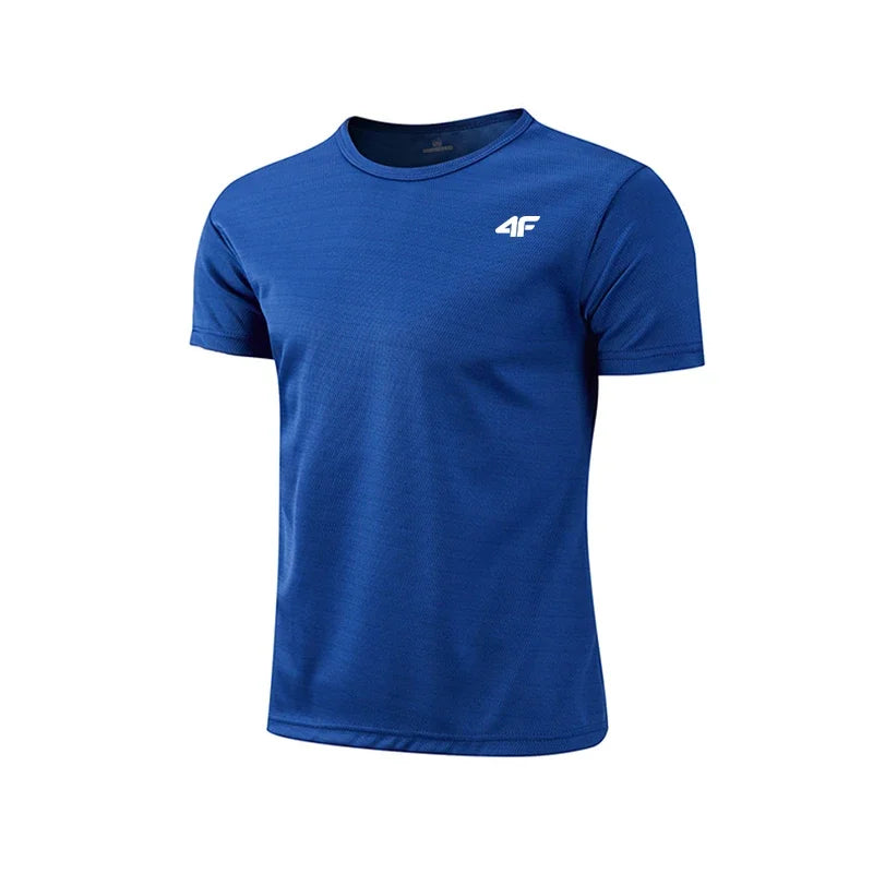 Men's Summer Exercise Training T-shirt High Quality Breathable/Quick Dry Short Sleeved Top Marathon Gym Fitness Basketball Tees