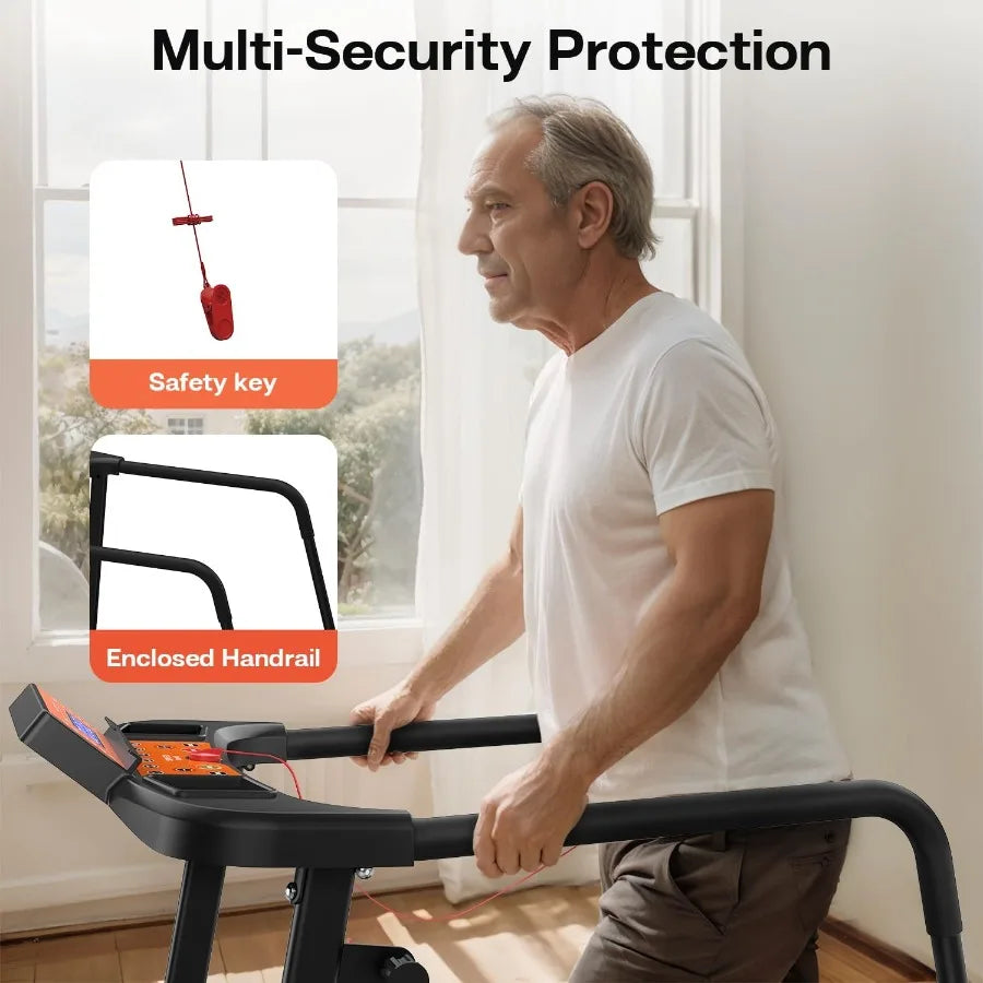 Walking Treadmill with Long Handles for Seniors Treadmills for Home/300 lbs Capacity Recovery Fitness Exercise Machine