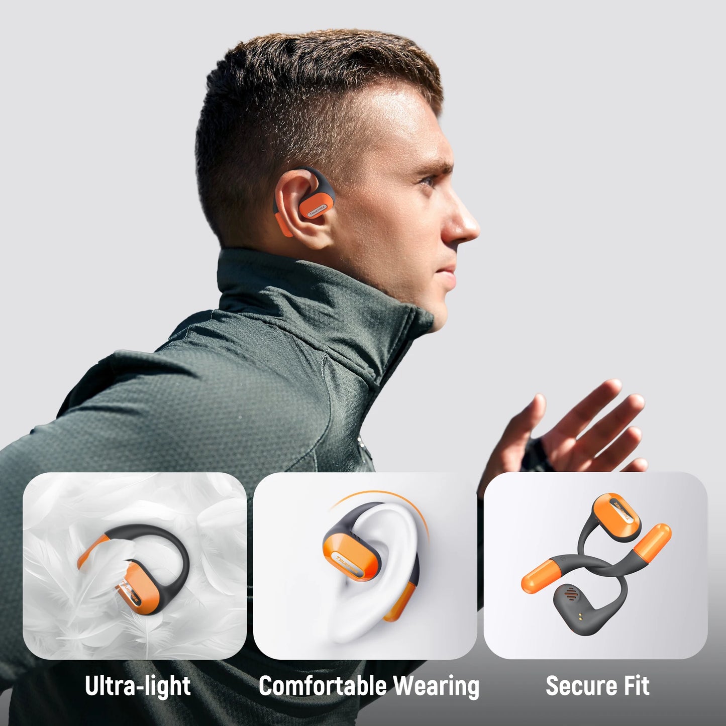 Truefree O2 Open Ear Headphones Bluetooth Wireless Earbuds/with Directional Acoustics, IPX5, Multipoint Connection App Control