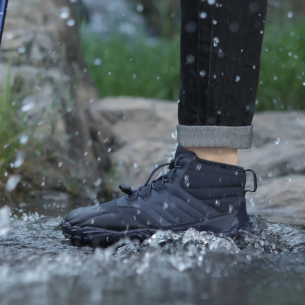 Winter Warm Barefoot Boots Women/Rubber Running Shoes Waterproof Non-Slip