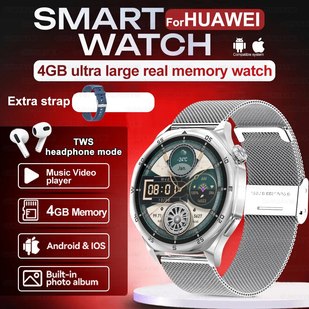 New for Huawei GT5 PRO Smartwatch 4GB Memory GPS Sport Video player/Bluetooth call Electronic album smartwatch for IOS