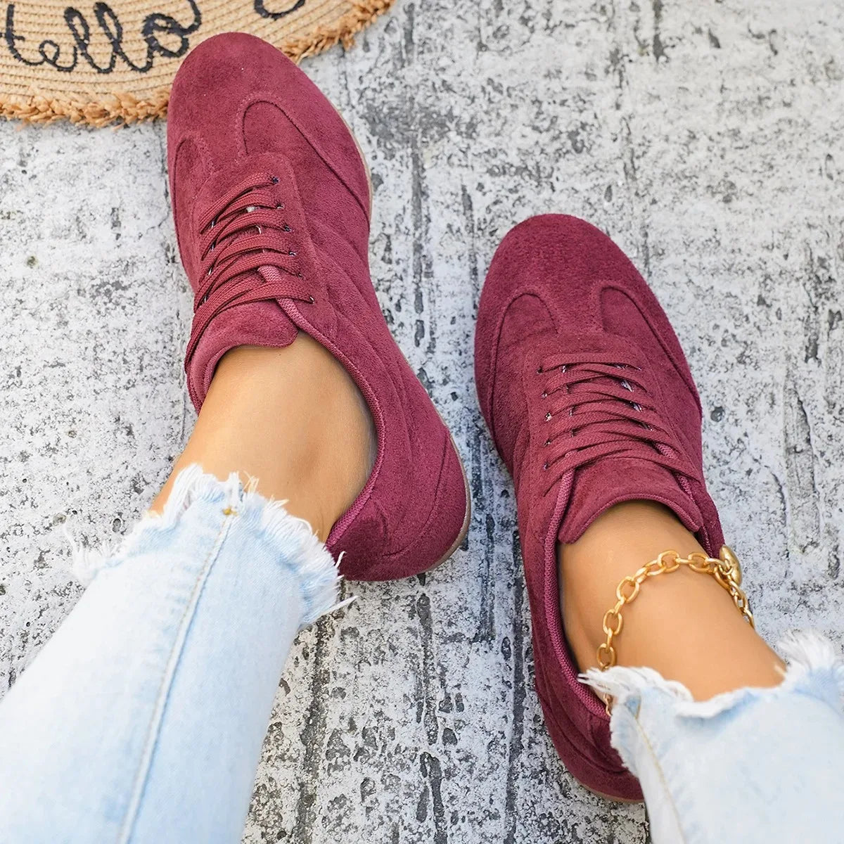 Women's Casual Flat-Soled Non-Slip Wear-Resistant Sport Spring/Autumn Round-Toe Soft And Comfortable Women Single Shoes
