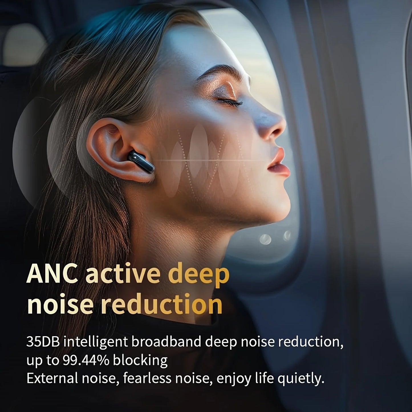 Active Noise Cancelling Earbuds ANC with Smart Touch Screen/TWS True Wireless Ear Buds Earphones