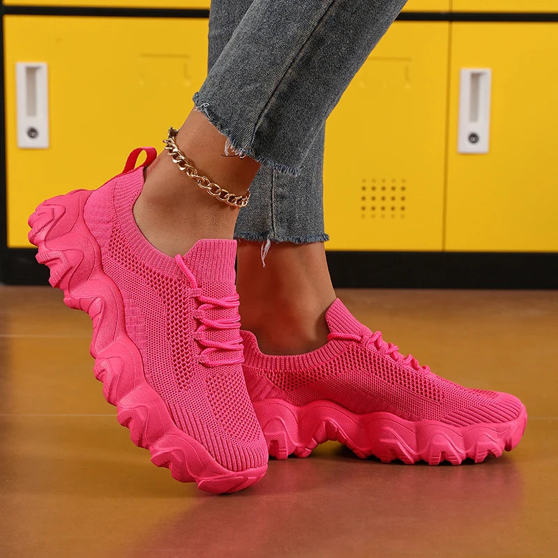 Women's Sports Shoes Comfortable Lightweight Sneakers Breathable/Mesh Platform Shoes Fashion Women's Outdoor Casual Shoes