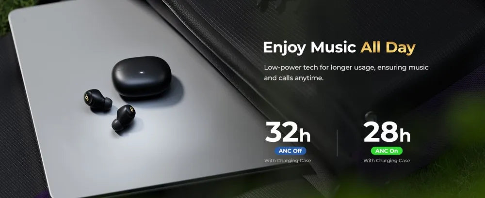 wegear Wireless Earbuds Bluetooth 5.4 in Ear Hybrid Active/Noise Cancelling Earbuds with 6 Built-in Microphones 32H Playtime