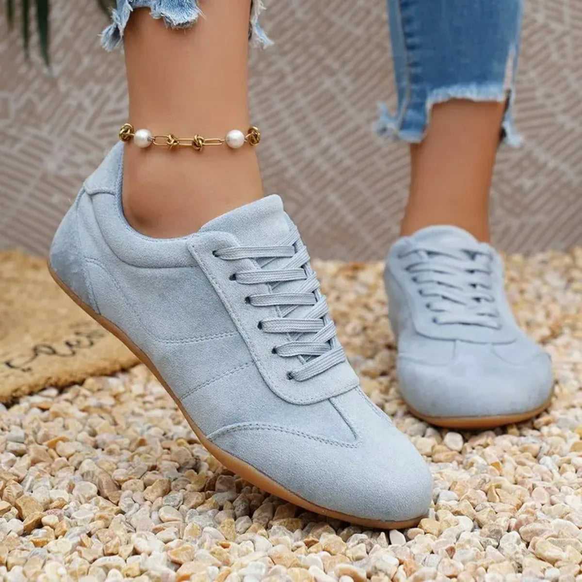 Women's Casual Flat-Soled Non-Slip Wear-Resistant Sport Spring/Autumn Round-Toe Soft And Comfortable Women Single Shoes