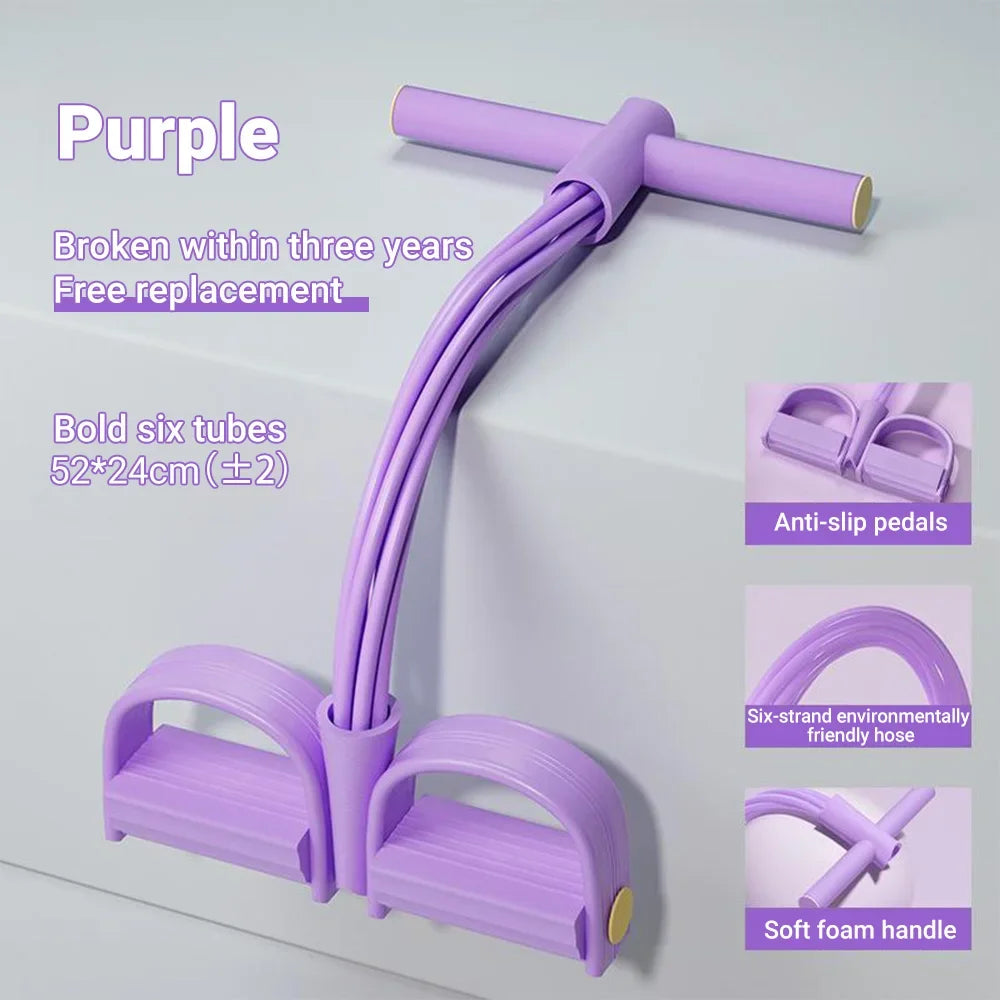 6-Tube Resistance Band Multi Function Tension Rope Fitness Bands/6-Tube Elastic Yoga Pedal Puller For Sports Exercises At Gym