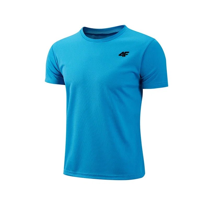 Men's Summer Exercise Training T-shirt High Quality Breathable/Quick Dry Short Sleeved Top Marathon Gym Fitness Basketball Tees