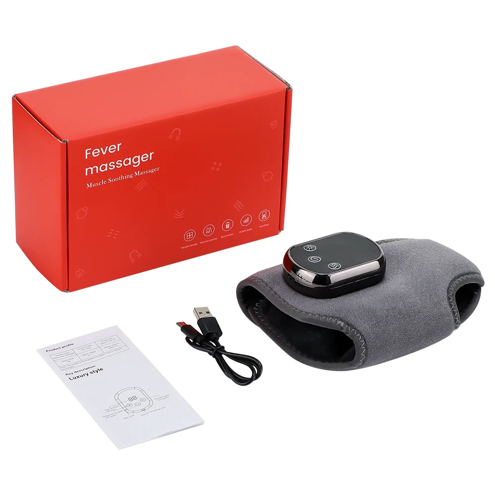 Electric Foot Ankle Massager With Heat & Vibration Cordless Heating Pad/Ankle Wrap for Sports Recovery Warm Support Brace Belt