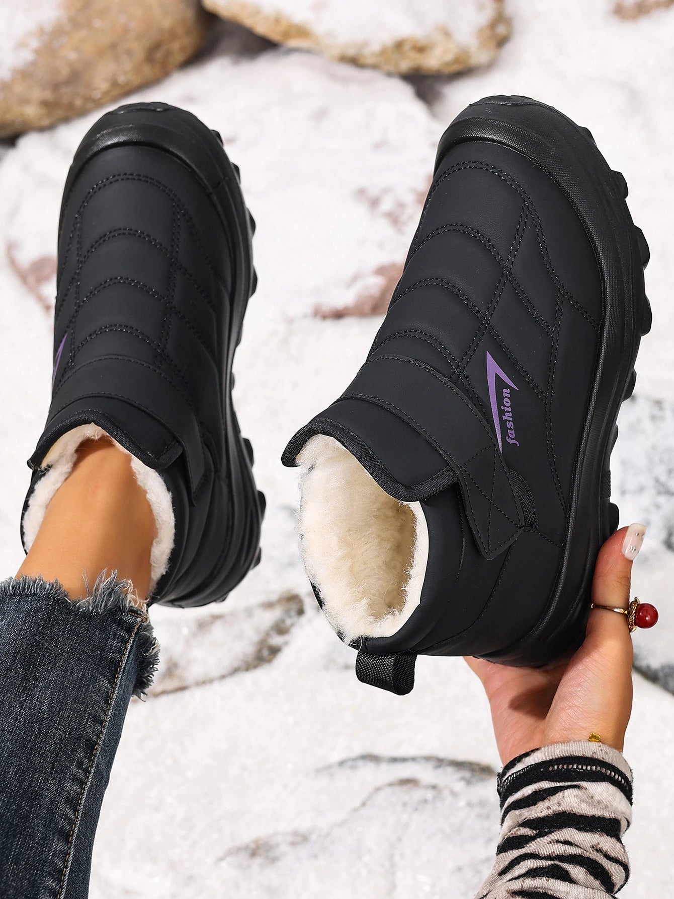 Women's cotton shoes for winter warm and comfortable casual/and versatile waterproof and anti-slip wear-resistant