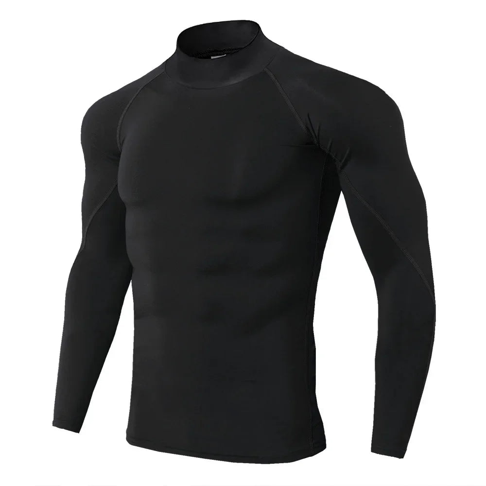 Men Bodybuilding Sport T-shirt Quick Dry Running Shirt Long Sleeve/Compression Top Gym T Shirt Men Fitness