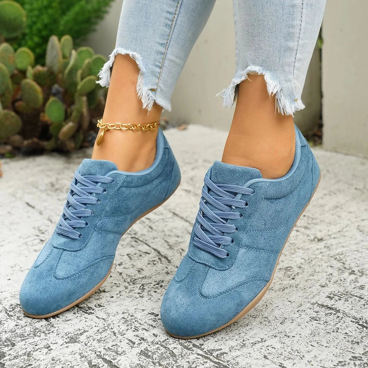 Women's Casual Flat-Soled Non-Slip Wear-Resistant Sport Spring/Autumn Round-Toe Soft And Comfortable Women Single Shoes