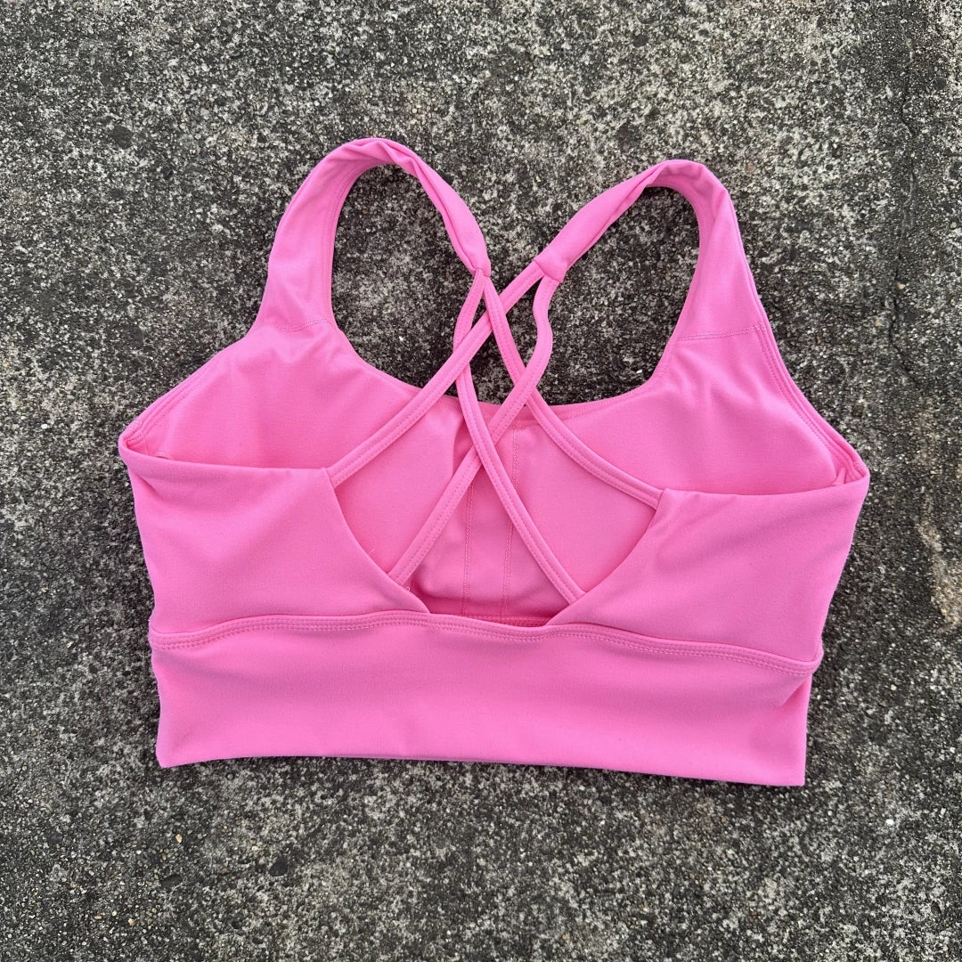 Solid Color Soft Tight Gym Yoga Underwear high strength shockproof/Women Cross Back Fitness Bra Sport Top Comprehensive