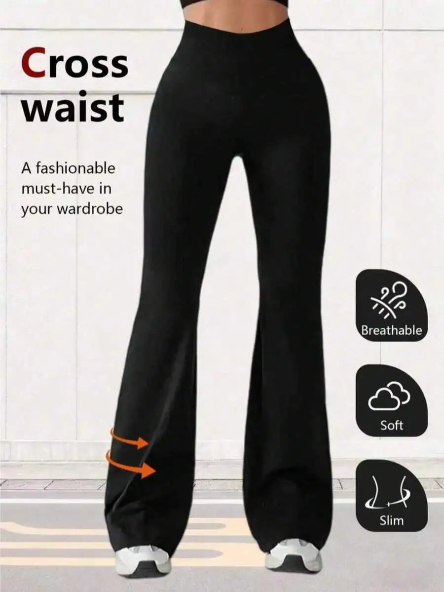 Women's High Waist Flare Yoga Pants Wide Leg Yoga Pants/Loose Casual Sports Leggings For Fitness