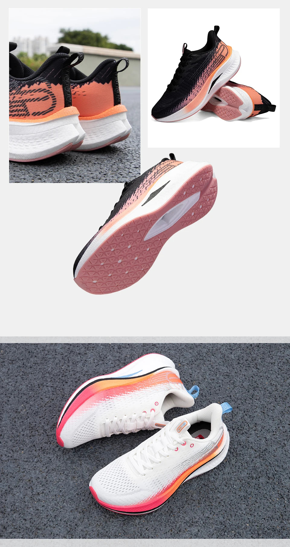 Baasploa Women Professional Running Shoes Outdoor Carbon Plate/Non Slip Sports Shoes Female Casual Breathable Jogging Sneakers