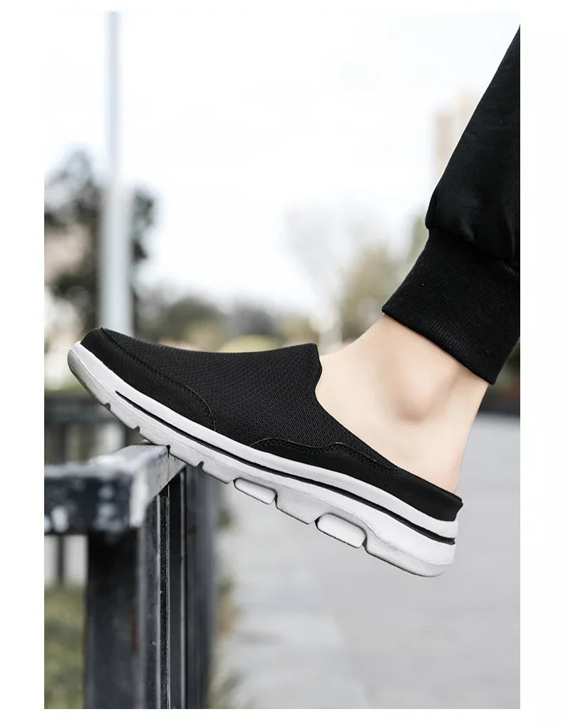 Men Slippers Summer Breathable Home Indoor Slippers Men Thick/Bottom Slides Fashion Couple Walking Shoes Plus Size 39-48