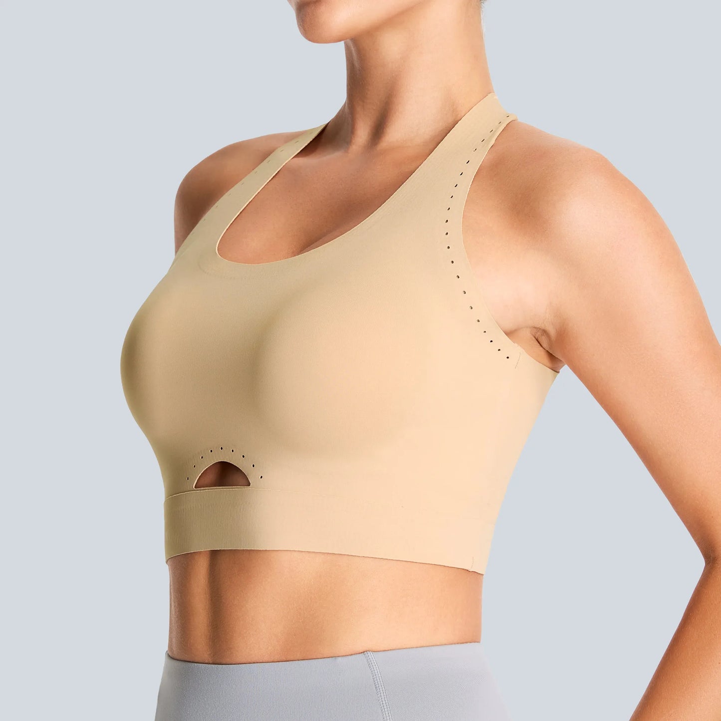 THE GYM PEOPLE Women's Wireless Cross Back/Sports Bras Padded Low Impact Seamless Bra