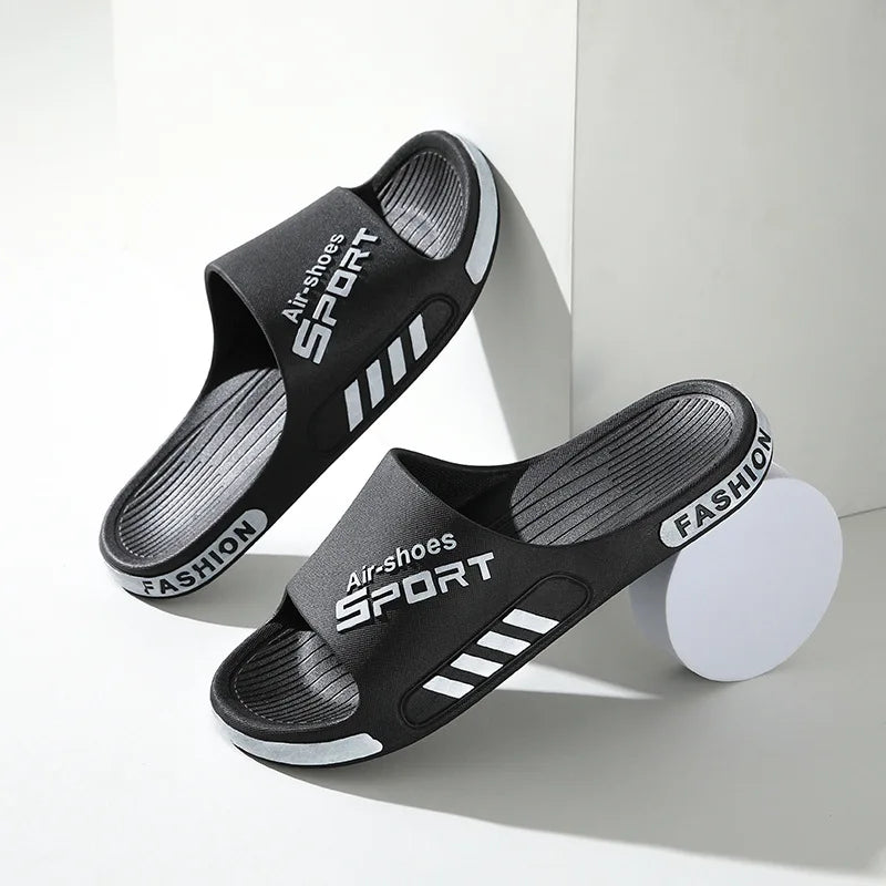 Fashion Men's Slippers PVC Soft Sole Non-slip Slides Casual/Outdoor Flip Flops Home Slippers New