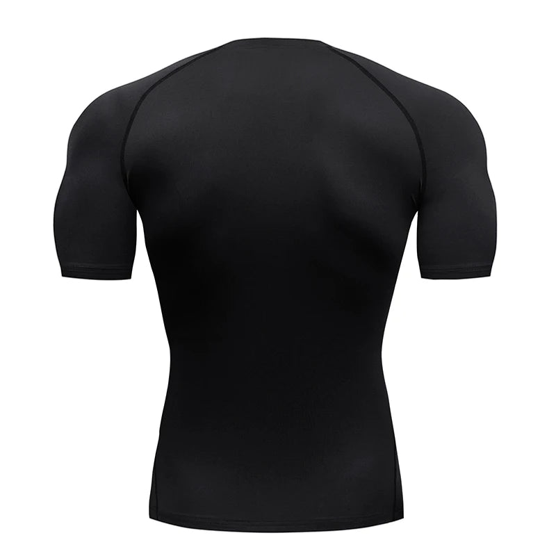 Summer Sports Tops Quick Dry Men's Compression Shirt Short Sleeve/Second Skin Gym Workout Short Fitness Running T-Shirt Men Wear