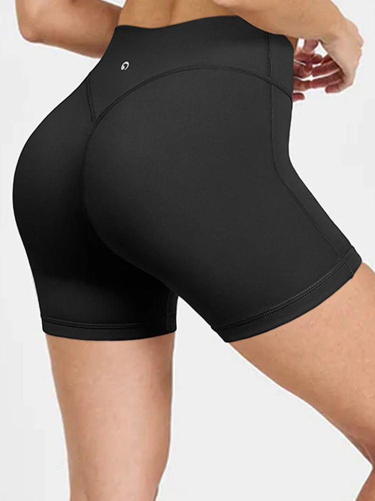 Summer Women's High-Waist Breathable Yoga Shorts High/Elastic Running Tights Leggings Cycling Workout Gym Sports Shorts