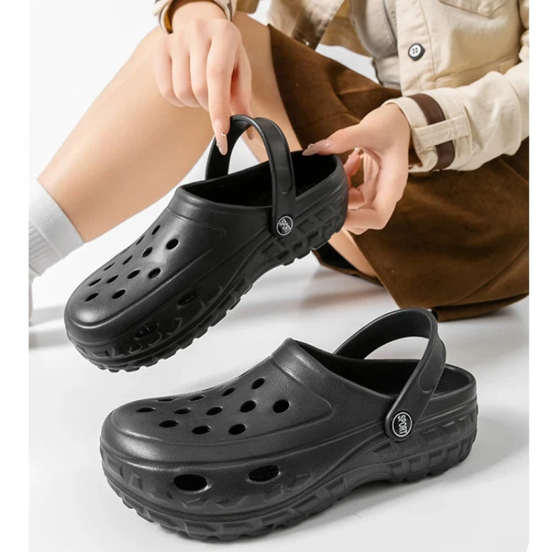 Summer Women Clogs Female Sandals Thick Bottom Home Slides/Soft EVA Dry Wedges Platform Garden Shoes Beach Sandals Home Slippers