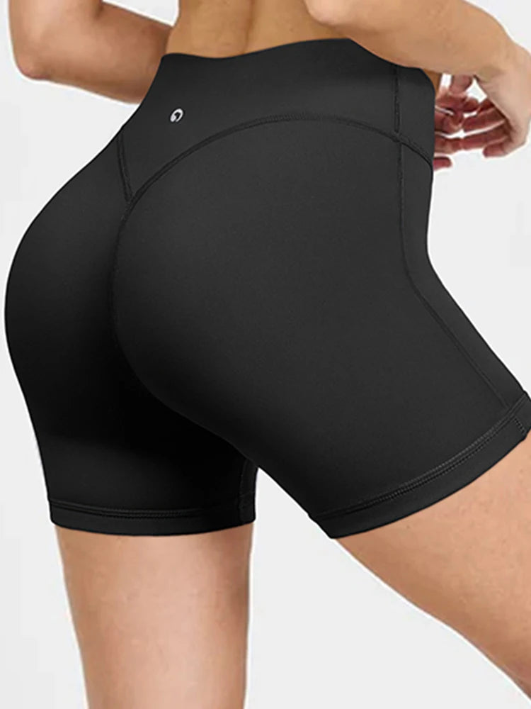 Summer Women's High-Waist Breathable Yoga Shorts High/Elastic Running Tights Leggings Cycling Workout Gym Sports Shorts
