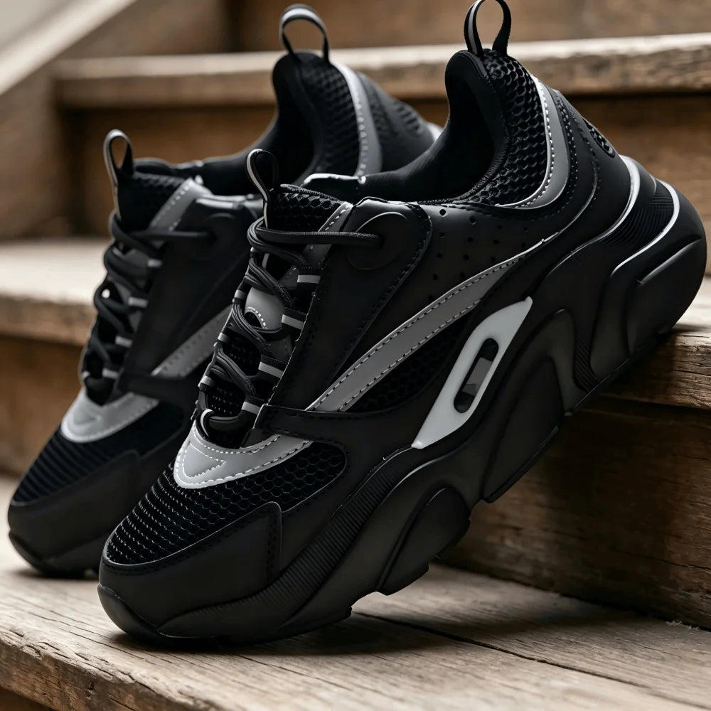 B22 Mesh Breathable Sneakers Shock Absorption Anti-Slip/Lightweight Low Cut Casual Sports Shoes for Men