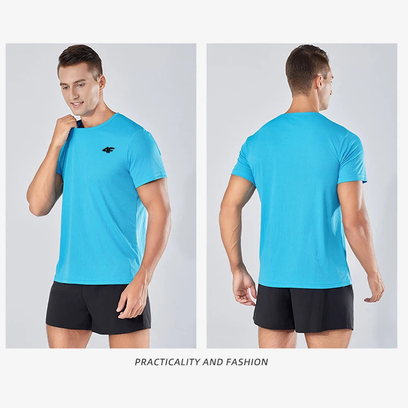 Men's Summer Exercise Training T-shirt High Quality Breathable/Quick Dry Short Sleeved Top Marathon Gym Fitness Basketball Tees