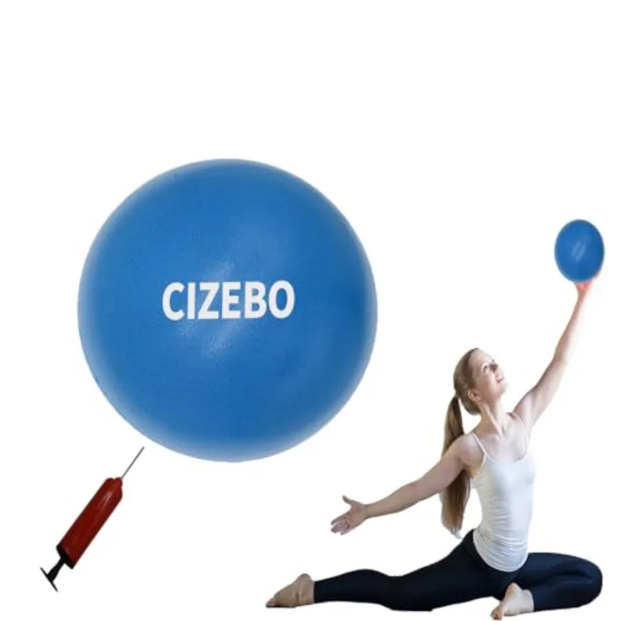Small Exercise Ball Between Knees 6 inch Pilates Ball/with Needle Pump Mini Yoga Ball for Core Stability Workout Fitness