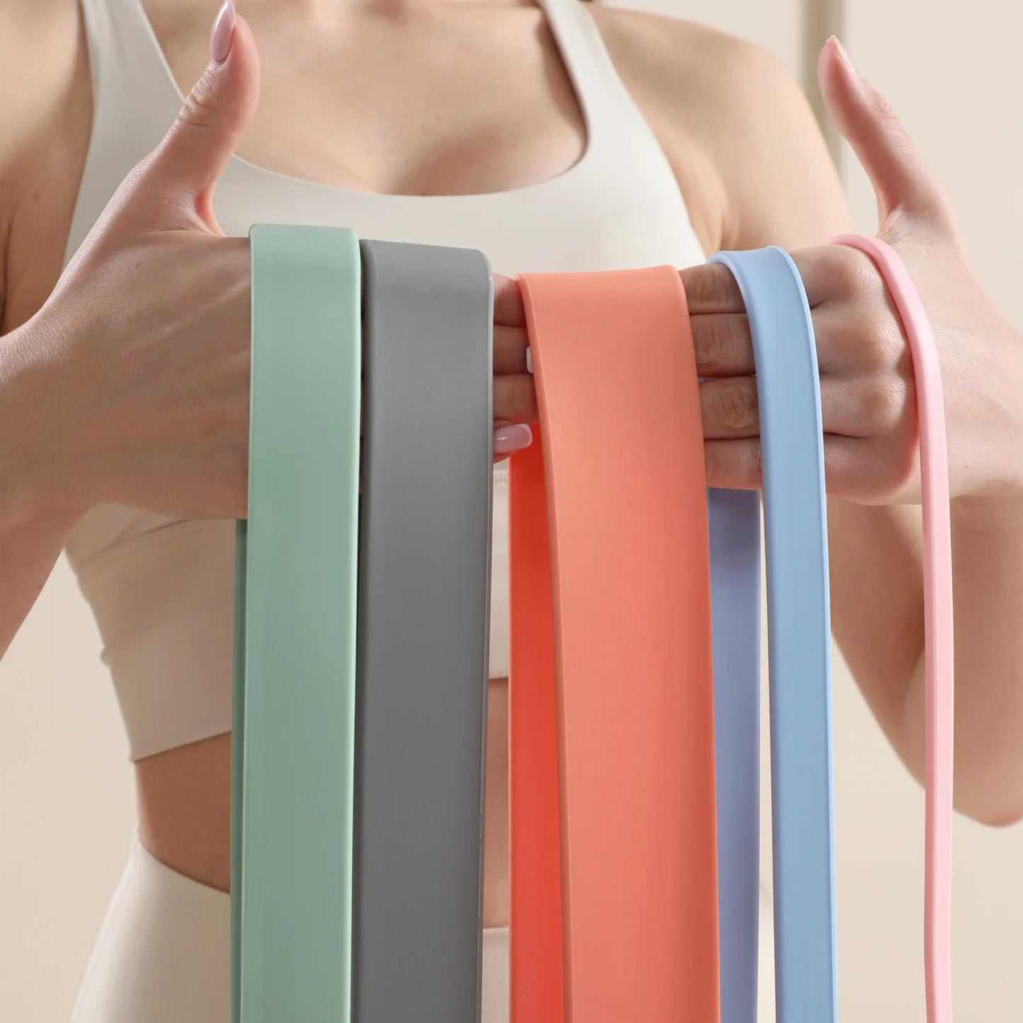 WOSWEIR-Ladies Silicone Fitness Stretch Band for Yoga Resistance Training/Tensile Stretching Pull-Up Assisted Exercise Band