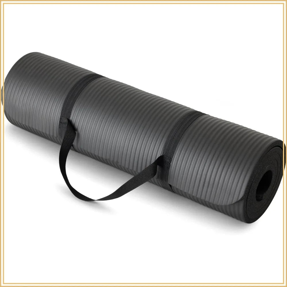 Extra Thick Yoga Mat with Carrying Strap/Non-Slip Exercise Mat for Home Gym