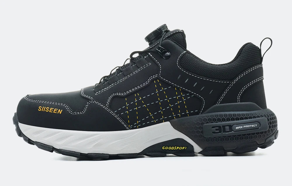 NEW Work Safety Shoes for Men Steel Toe Cap 4.0 KEVLAR Rotating Button/Work Sneakers Anti-smash Puncture-Proof Shoes Work Boots