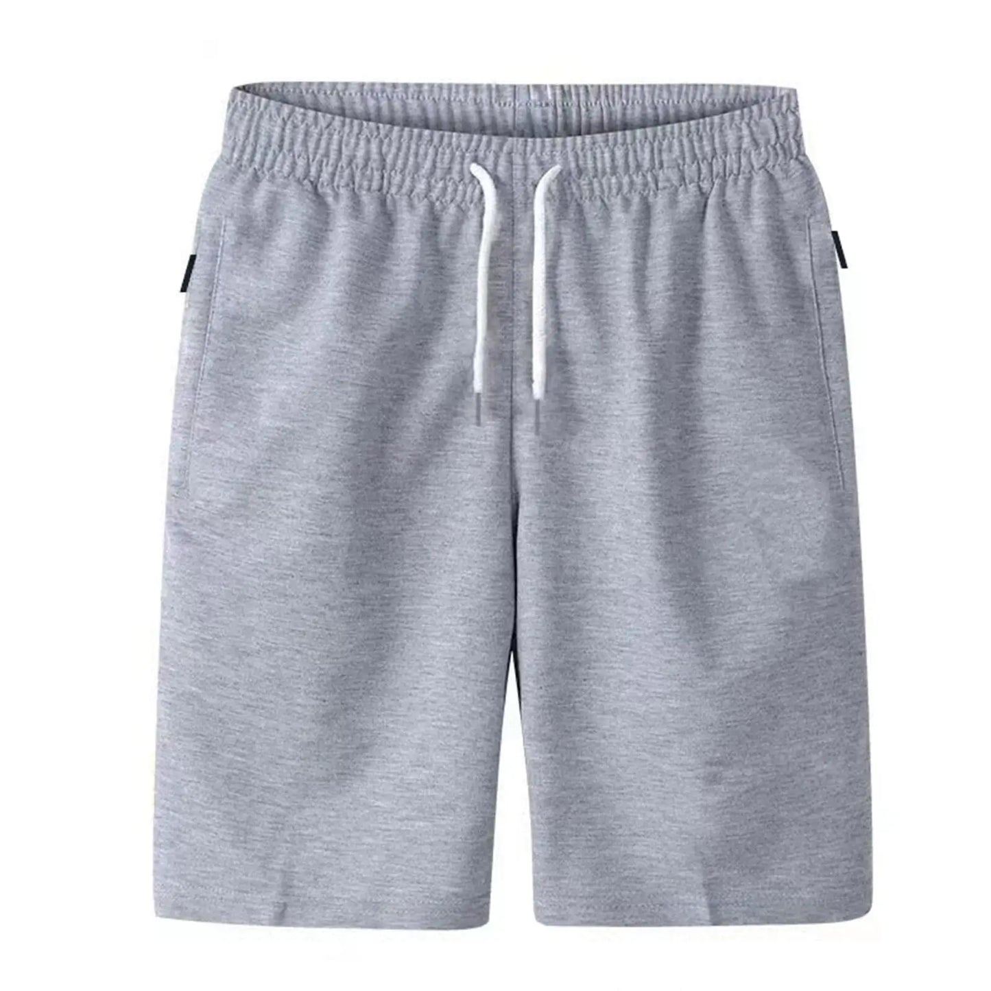 Mens Sports Pocket Solid Drawstring Board Trunk Shorts Summer/Thin Trousers Zippered Pocket Loose Sweatpants