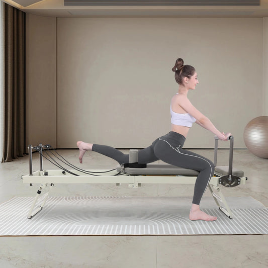 120kg/264.55lbs Foldable Pilates Reformer Machine/Multifunctional Yoga Fitness Equipment, Pilates Exercise Equipment