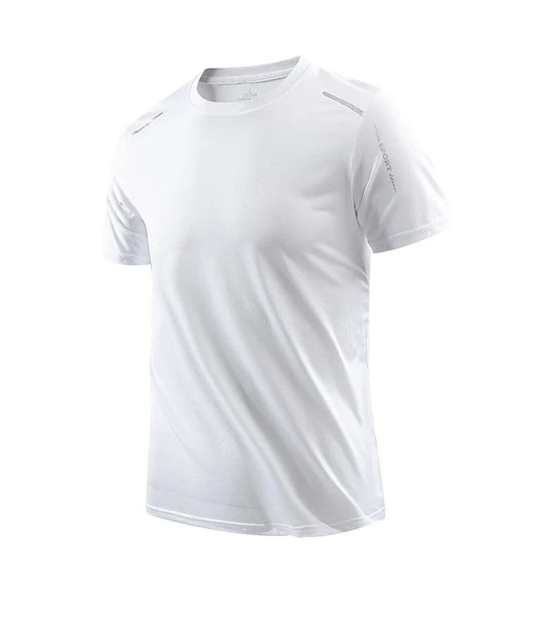 CHRLCK Men's Running Quick Drying T-shirts Breathable Hiking/Fishing Tees Soft Elasticity Outdoor Sports Short Shirt Summer