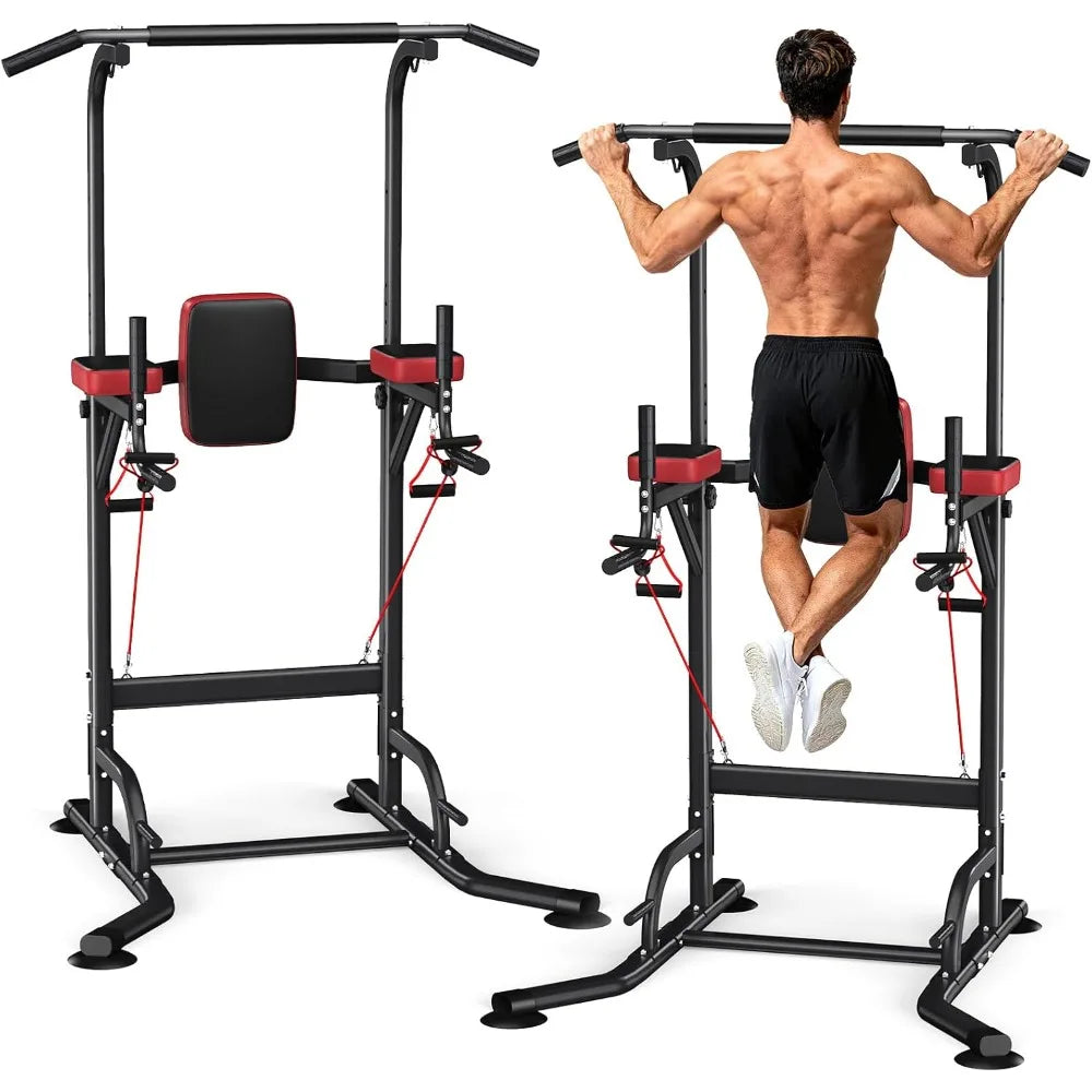 Dskeuzeew Power Tower Pull Up Bar Station 450LBS Stable Power Tower/Training Heavy-Duty Fitness Equipment for Home Gym