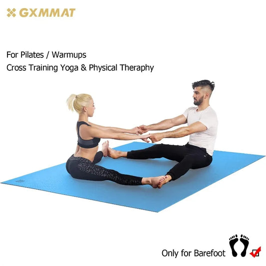 GXMMAT Extra Large Yoga Mat 6'x8'x7mm, Thick Workout Mats for Home Gym/Non-Slip Quick Resilient Barefoot Exercise Mat