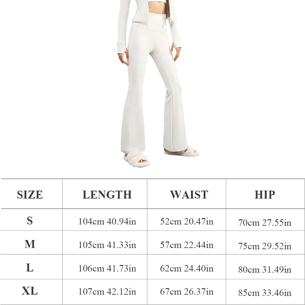 OhSunny Winter Warm Thick Yoga Pants New Flare Leggings/High Waist Stretchy Breathable Fitness Trouser Women Workout