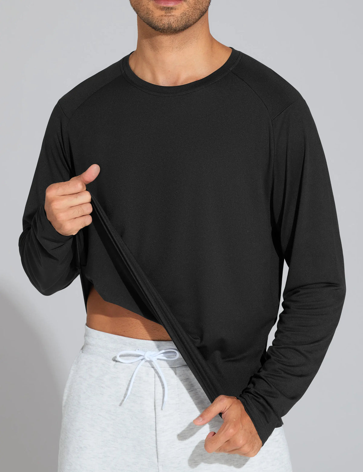 THE GYM PEOPLE Men's Long Sleeve Soft Workout Shirts UPF 50+/Lightweight Athletic Pullover Tops for Hiking Running Shirts
