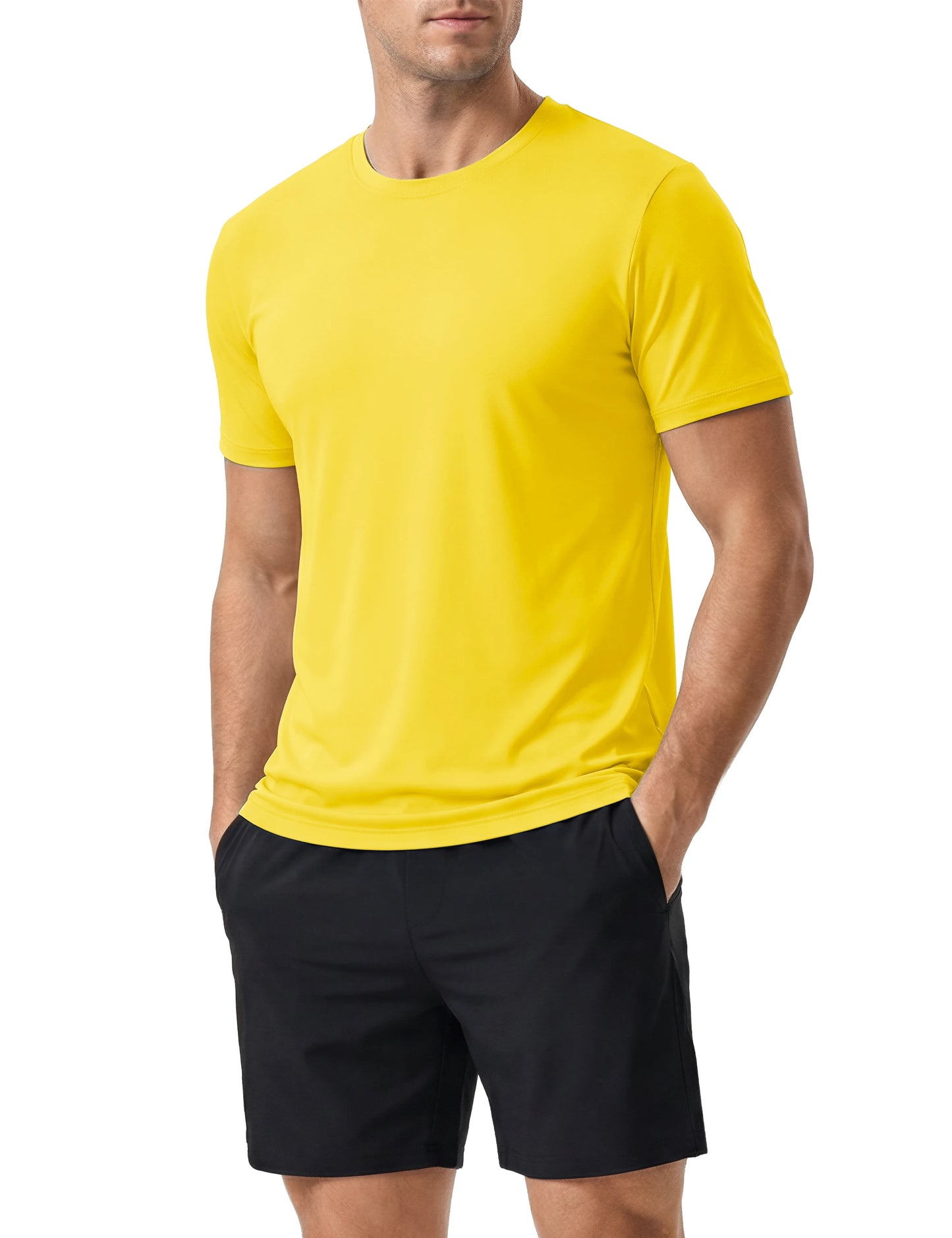 Men's UPF 50+ Shirt Sun Protection SPF UV Moisture Wicking/Lightweight Quick Dry Swim Rash Guard Short Sleeve Athletic Running