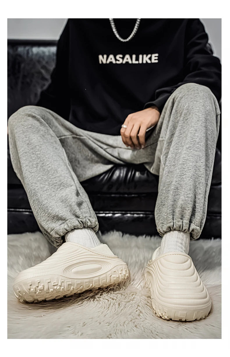 New Fashion Cotton Men's Slippers Winter Warm Plush Men Slippers/Waterproof Men Garden Shoes Indoor Outdoor Men's Warm Shoes