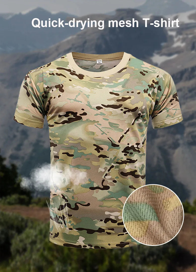 Oulylan Quick Dry Forest Camouflage T-shirt Man Jungle Desert Camo/Graphic T Shirt For Men Gym Fitness Tops T-shirts