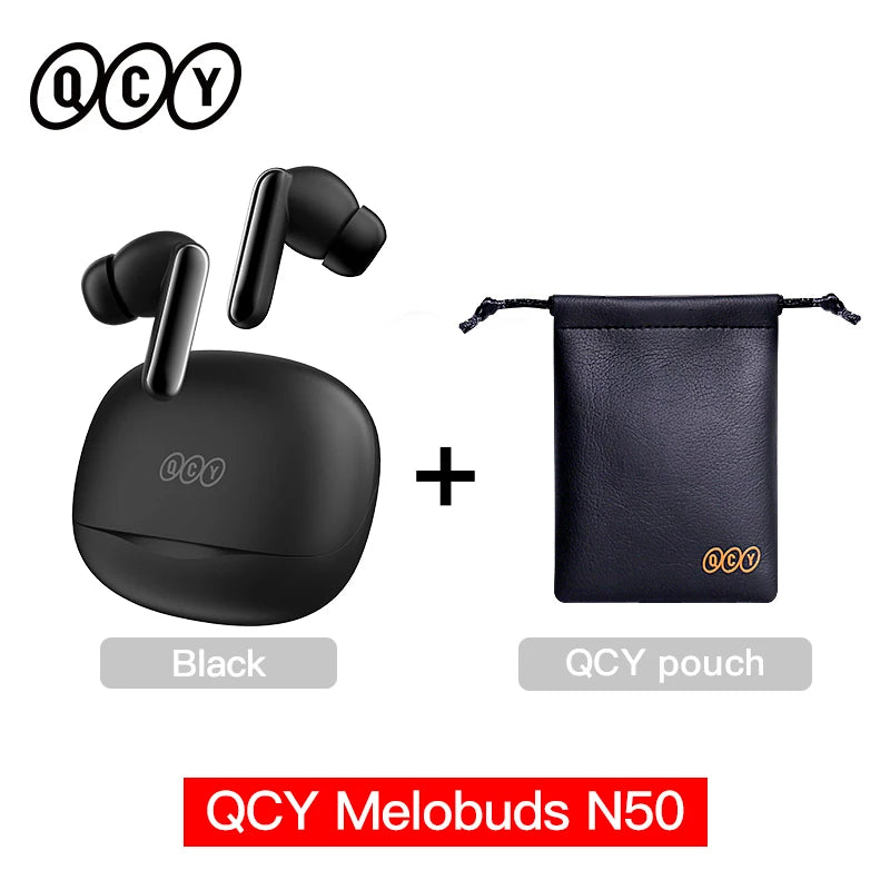QCY Melobuds N50 ANC Bluetooth 5.4 Wireless Earphones Active Noise Cancellation/6 Mics Clear Call Earbuds Multipoint Connection