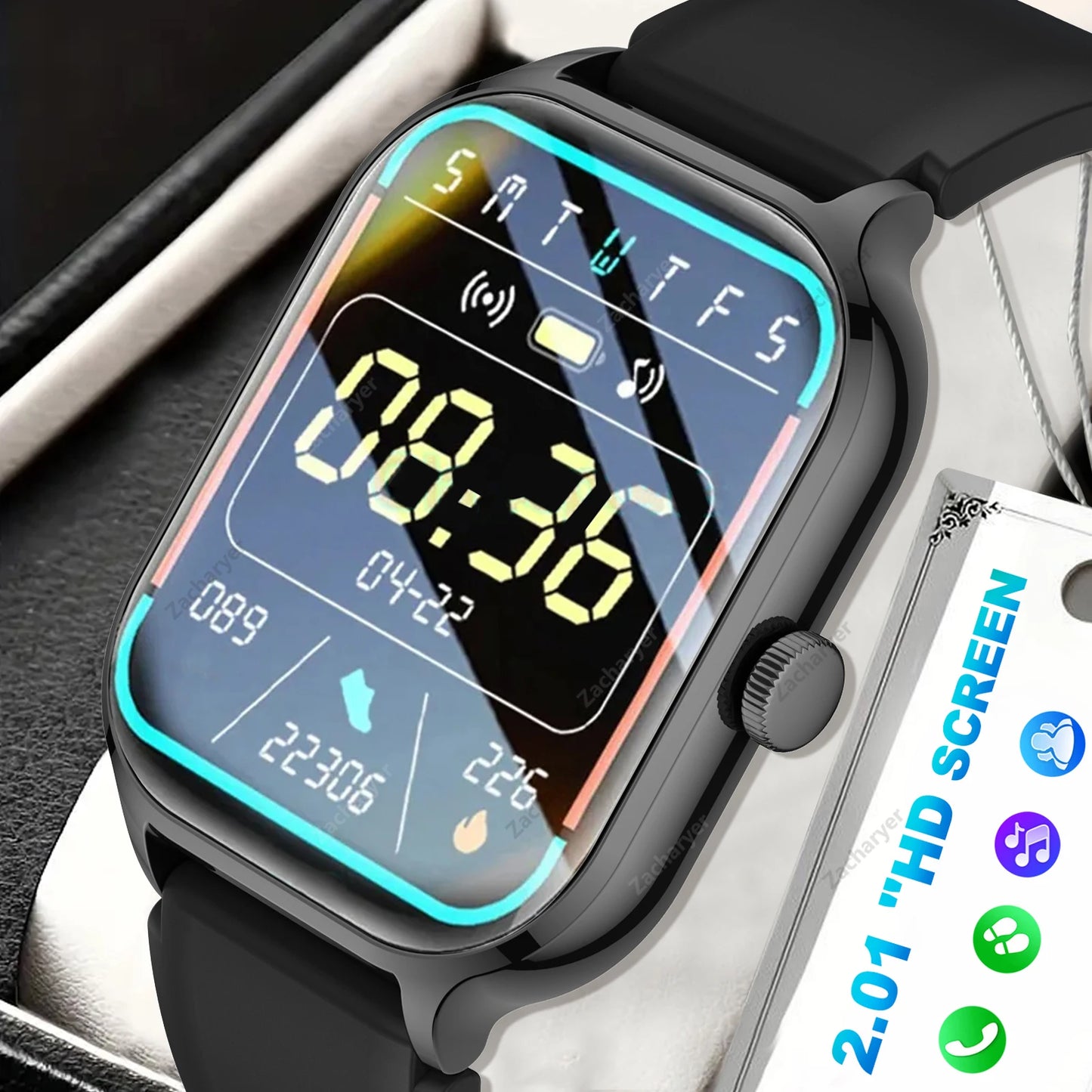Smart watch full touch screen, sports watch/can answer and make calls with message reminders customizable dial